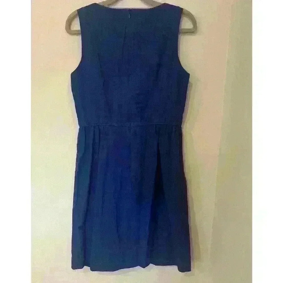 Boden Back Zip Lined Sleeveless Dress Embroidered Blue Size 6 Blue - Picture 6 of 10